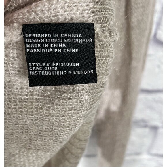 PRESS MOHAIR TISSUE Women's Tan Cross Lightweight Crew Neck Sweater Medium - Picture 4 of 5